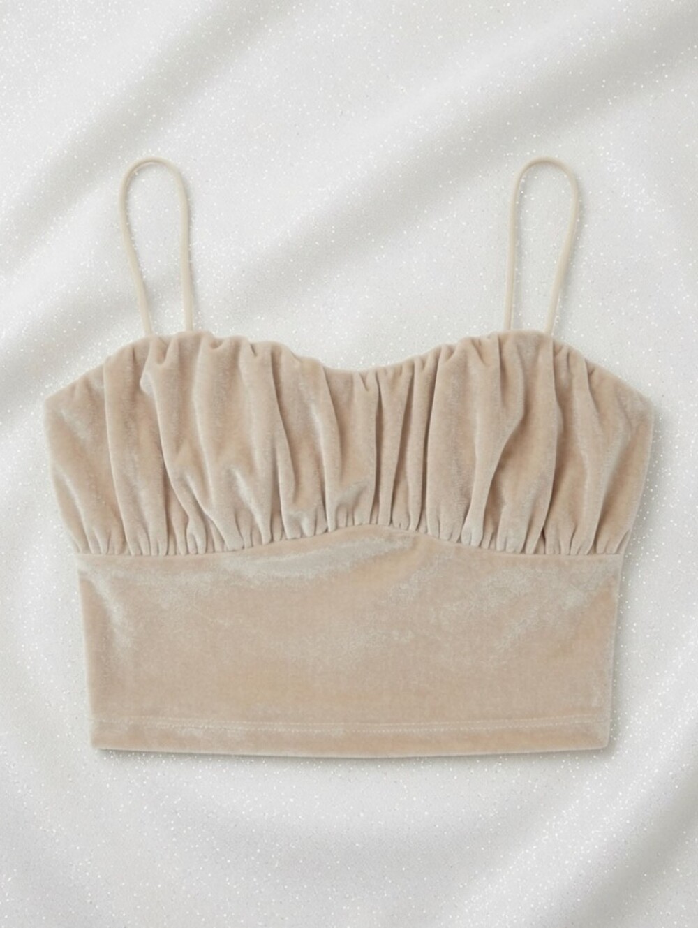 Princess Polly Velvour Ruched Camisole Crop Top